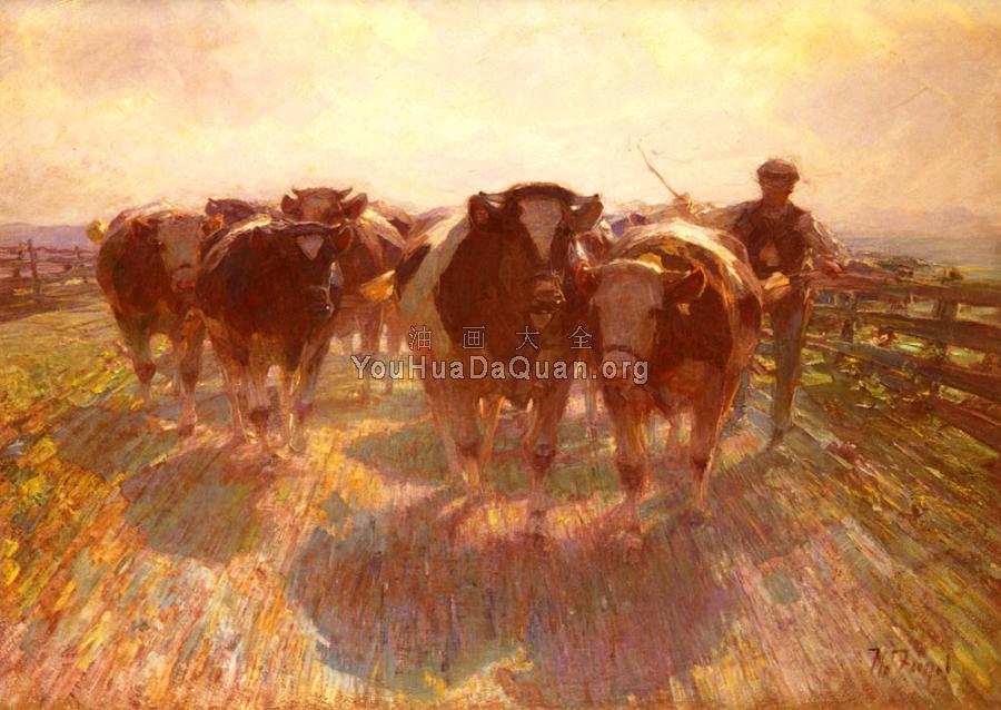 Cattle Drive on the Farm Road - 黑里奇·凡·佐格尔